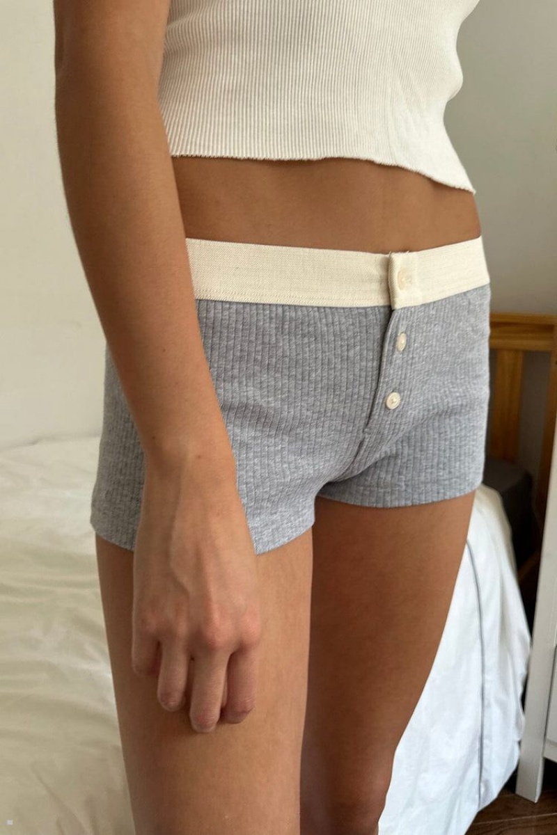 Sous Vêtement Brandy Melville Boyshort Thick Nervuré Grise | AIL-15237893